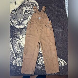 Carhartt Kids Tan Brown Durable Bib Overalls